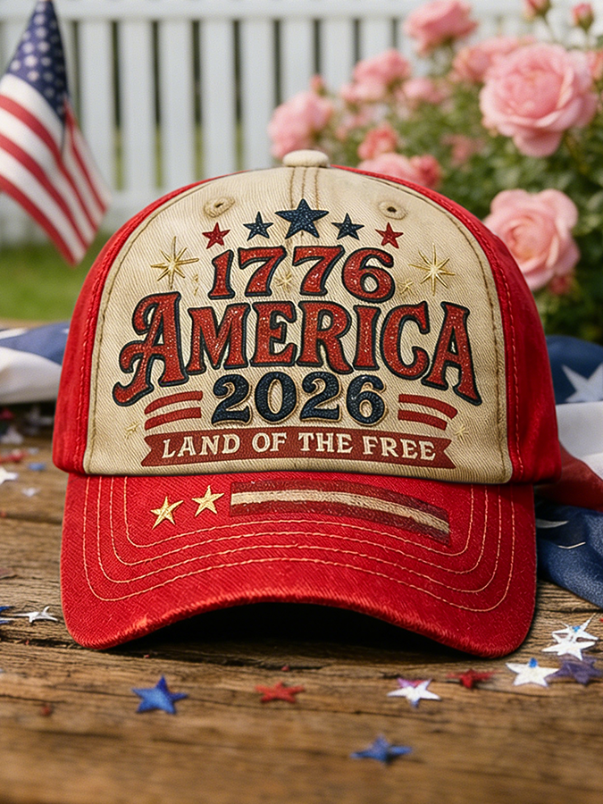 1776-2026 America Land Of The Free Vintage Two-Tone Baseball Cap