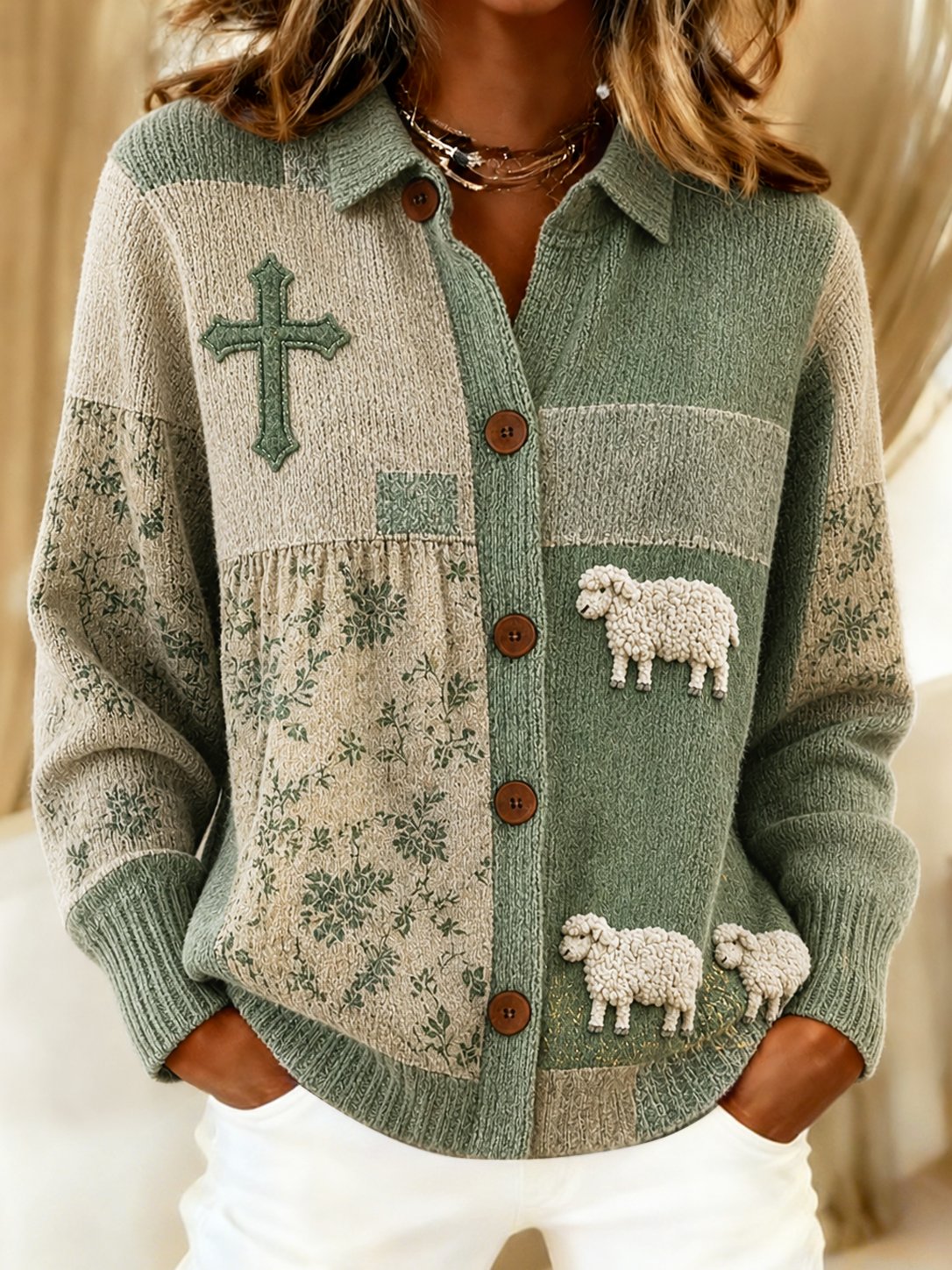 Women's Autumn Themed Faith Slogan Print Casual Hoodie