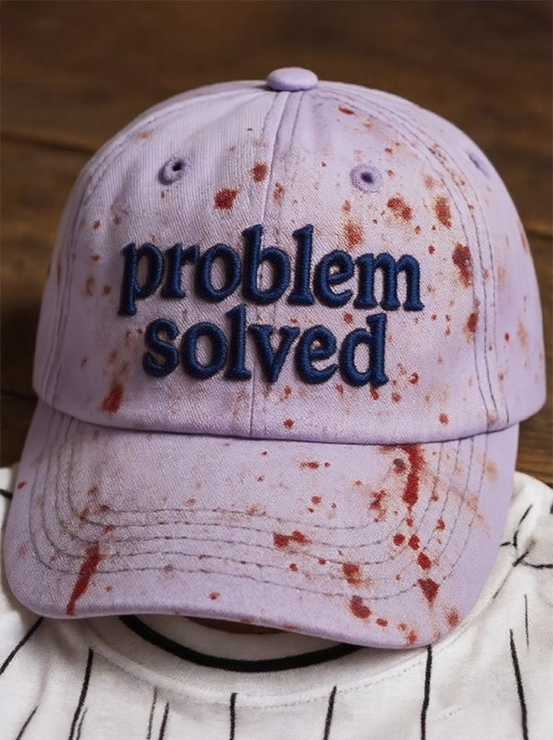 Men's Vintage Halloween Problem Solver Print Washed Baseball Cap