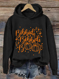 Women's Halloween Bibbidi Bobbidi Boo Magic Printed Hooded Sweatshirt