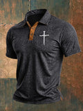 Men's Faith Cross Print Polo Shirt