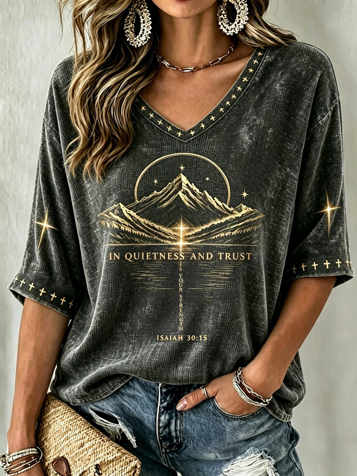 Women's Faith Print Casual Top