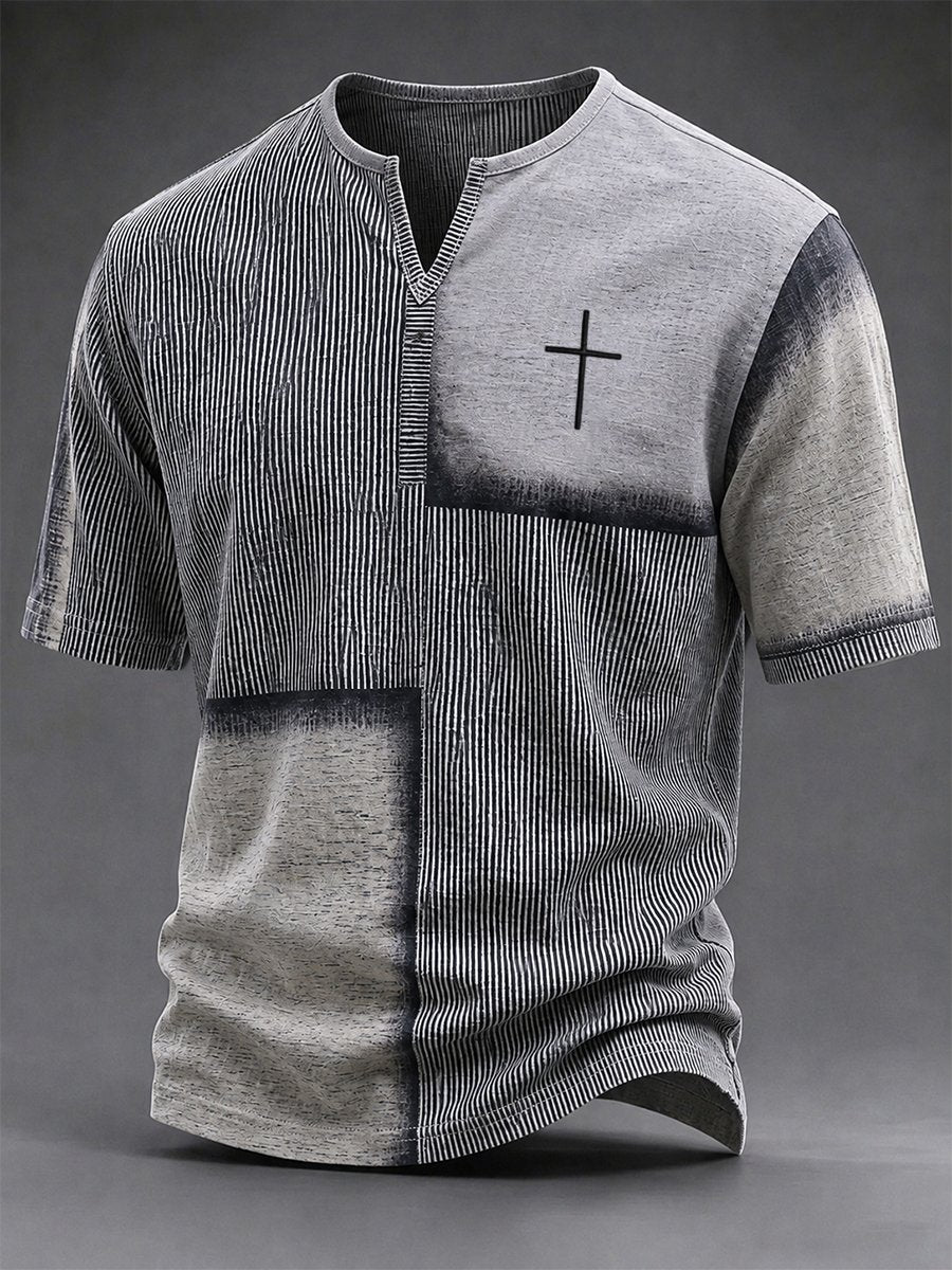Men's Vintage Faith Faux-Linen T-shirt