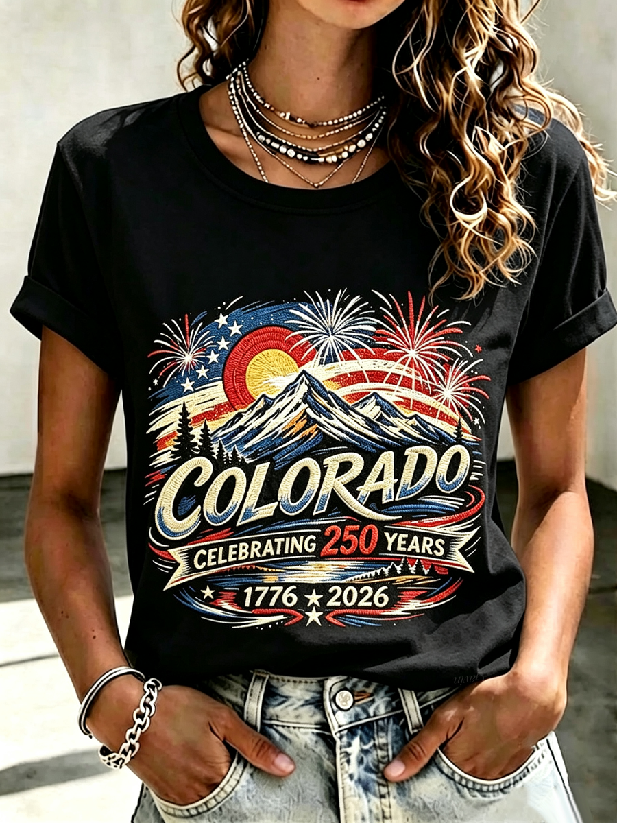Women'S Colorado Strong Vintage Colorado Flag Mountain Forest T-Shirt