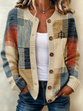 Women's Casual Printed Knit Cardigan