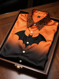Men's Satin Luxe Halloween Long Sleeve Button Down Shirt