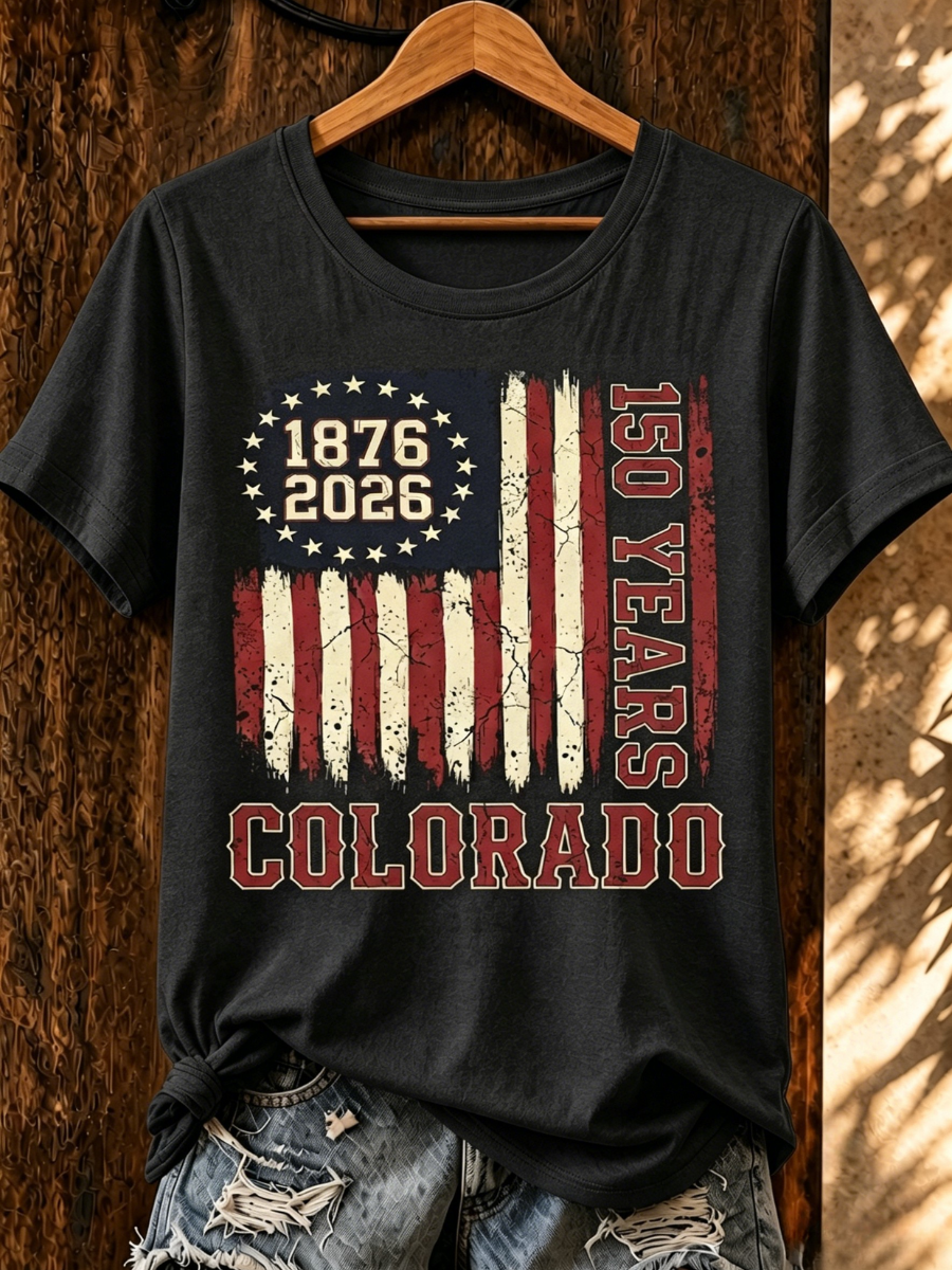 Women's Colorado 150years Anniversary Casual T-shirt