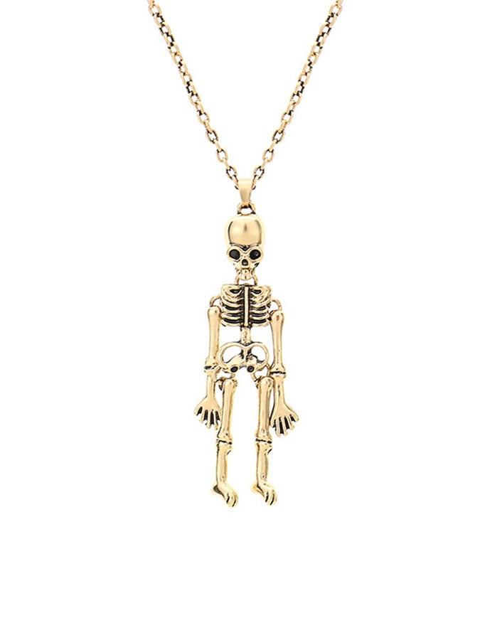 Halloween Human Skeleton Skeleton Ghost Hand Holding Pendant Couple Necklace