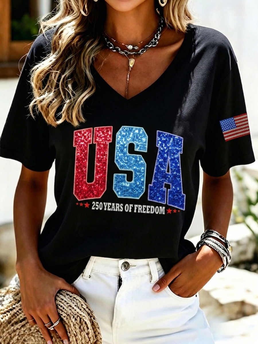 Women's 250 Years Printed Short Sleeve T-shirt