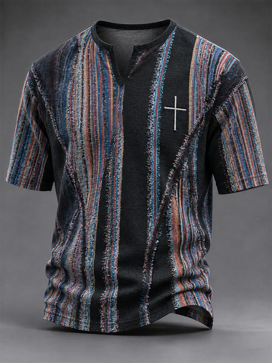 Men's Vintage Faith Faux-Linen T-shirt