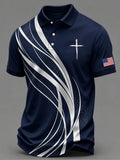 Men's Faith Print Casual Polo Shirt
