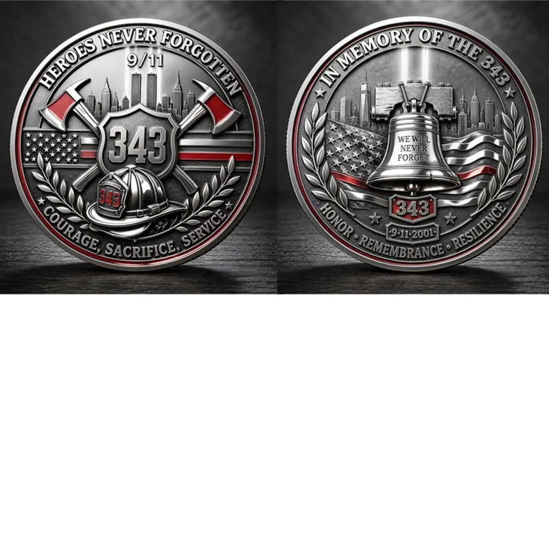 Never Forget 9.11.2001 First Responders Commemorative Metal Medal