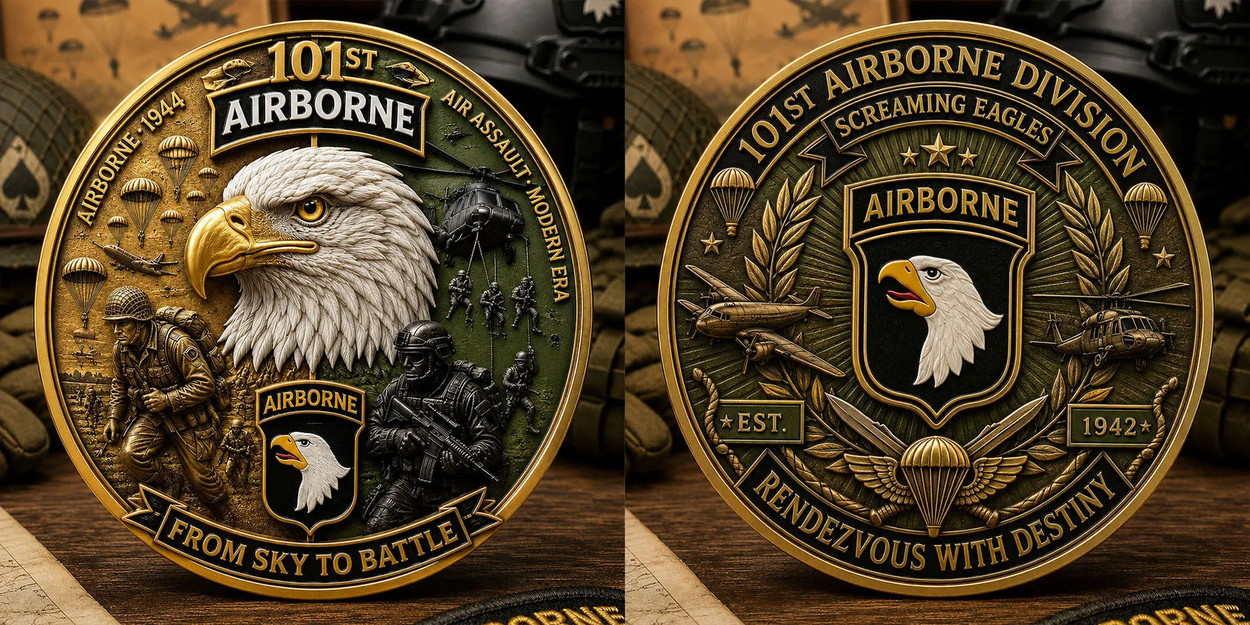 101st Airborne Division Commemorative Metal Medal