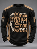 Men's I Took a DNA Test God Is My Father Print Waffle Long Sleeve T-Shirt