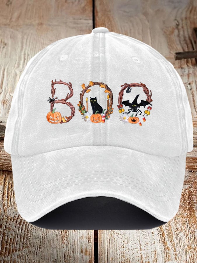 Unisex Halloween BOO Print Baseball Cap