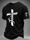 Men'S Faith Cross Christian Printed T-Shirt