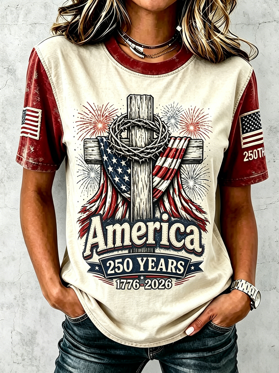 American Women's 250th Anniversary Faith Printed Top