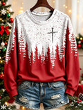 Women's Christmas Faith Print Sweatshirt