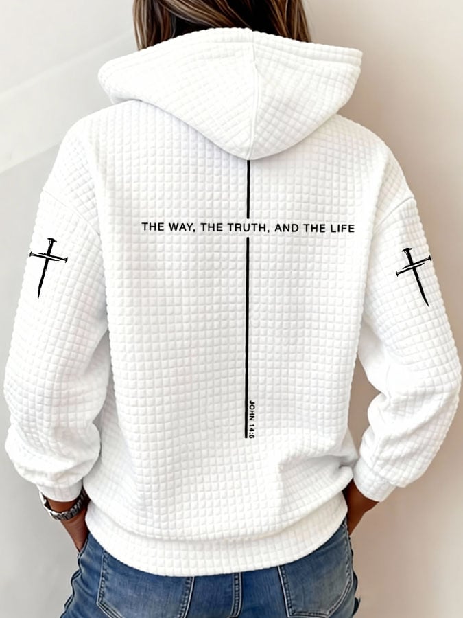 Women's The Way The Truth The Life Print Print Hooded Sweatshirt
