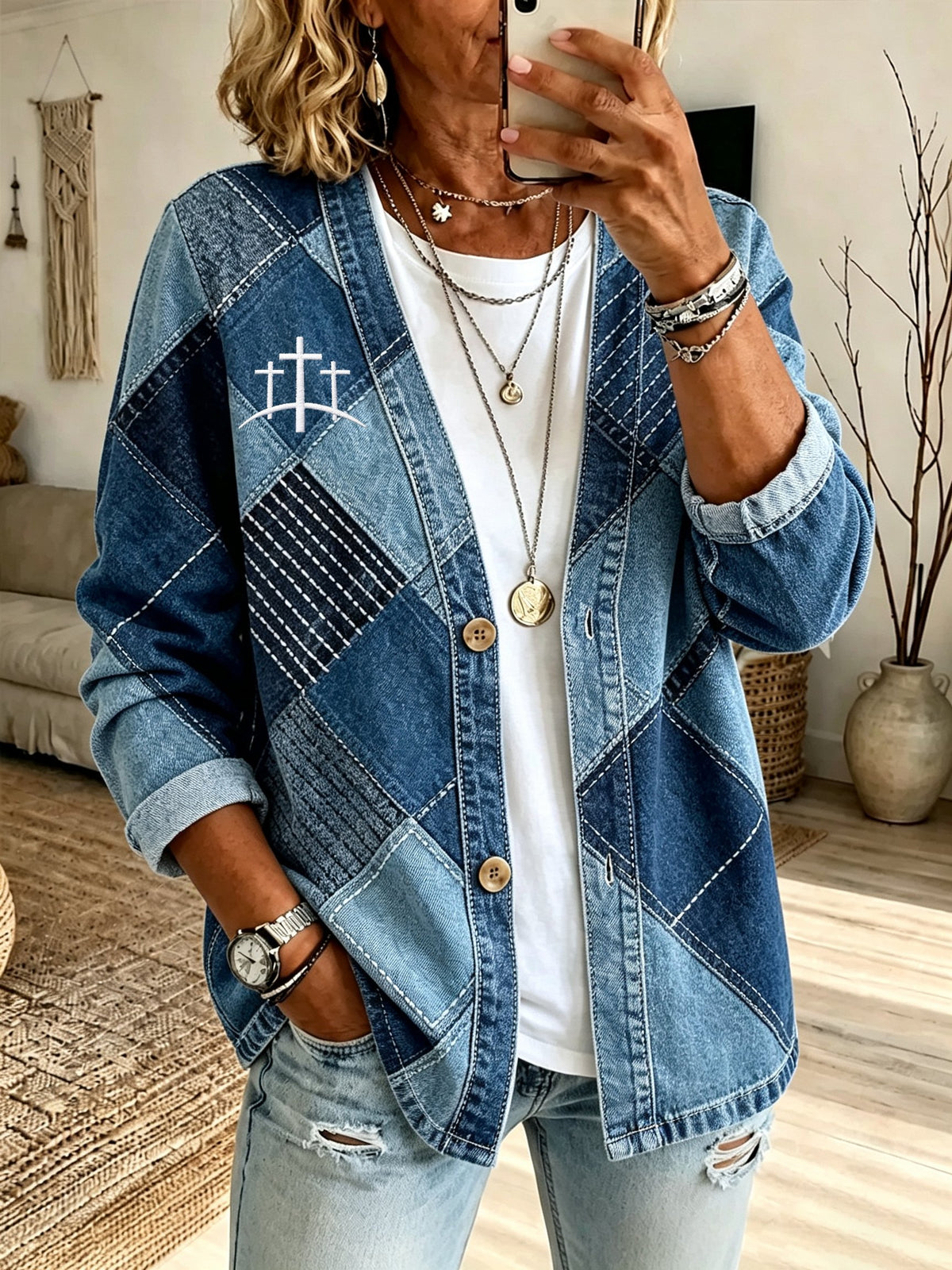 Women's Casual Printed Cardigan