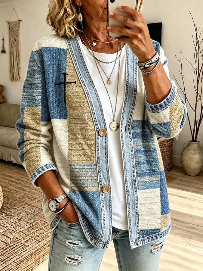 Women's Casual Printed Cardigan