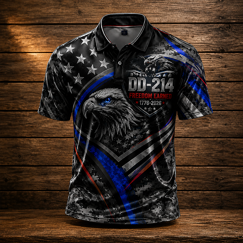Men's Veteran DD-214 Summer Short-Sleeve Polo Shirt