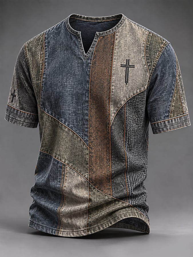 Men's Vintage Faith Faux-Linen T-shirt
