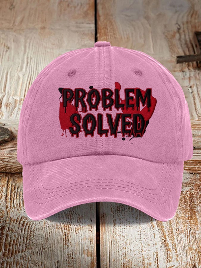 Unisex Halloween Problem Solved Printed Hat