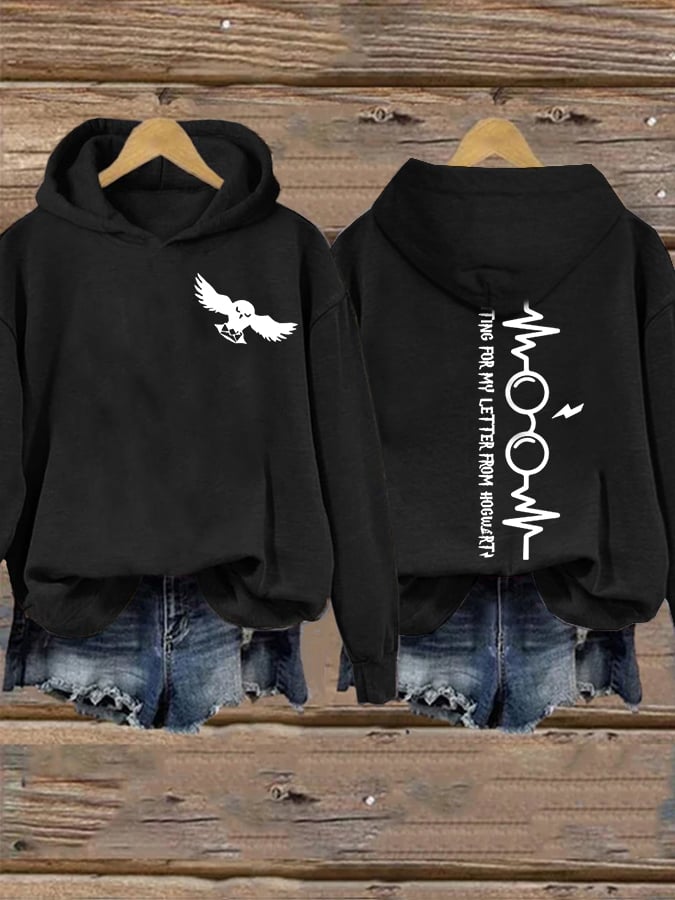 Women's Waiting For My Letter Print Casual Hoodie
