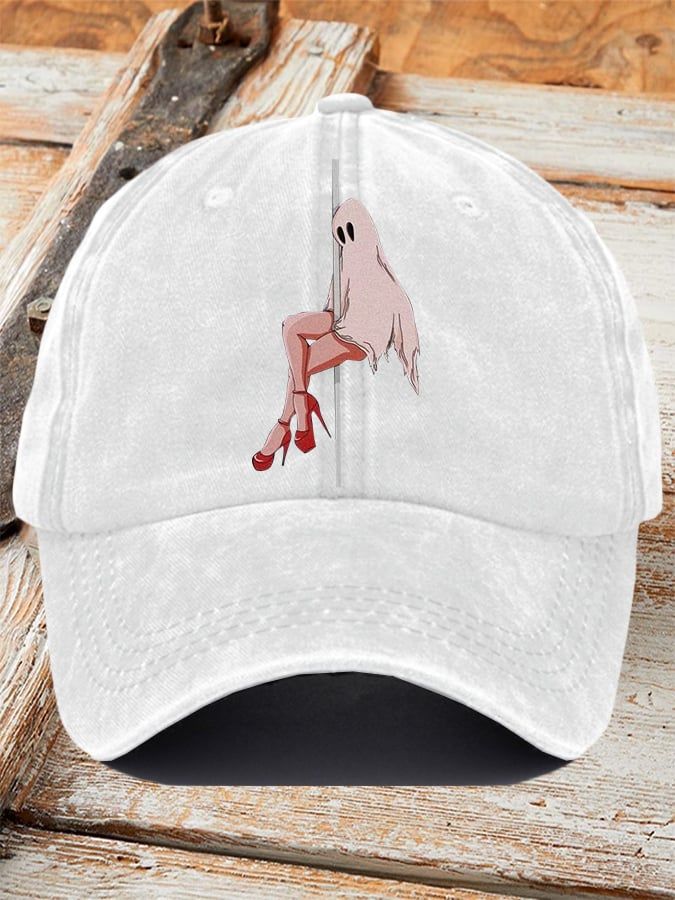 Retro Ghost Print Baseball Cap