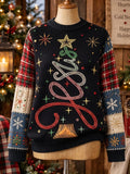 Women's Christmas Christian-themed Art Print Casual Knitwear