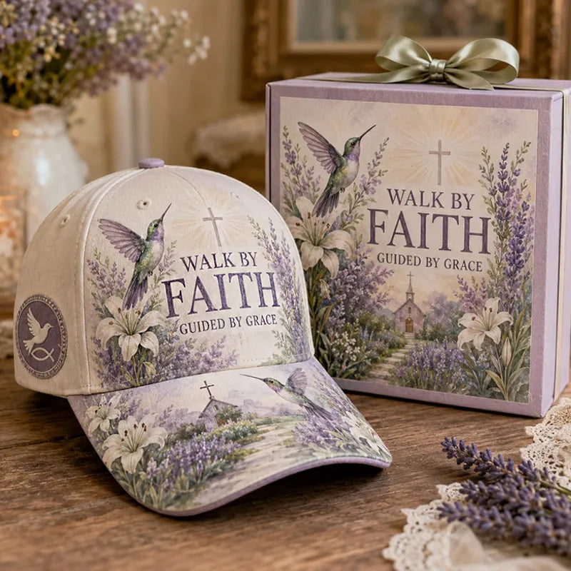 Hummingbird & Floral Faith Print Casual Baseball Cap