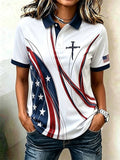 Women's Print Casual Polo Shirt