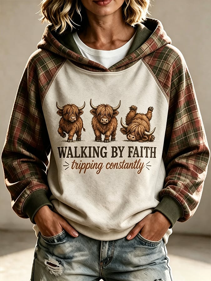 Women's Highland Cattle  Cow Walking By Faith  Tripping Constantly   Faith Top