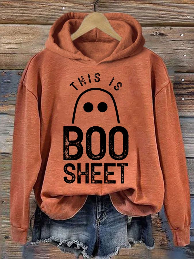 Women's Halloween This Is Some Boo Sheet Hooded Sweatshirt
