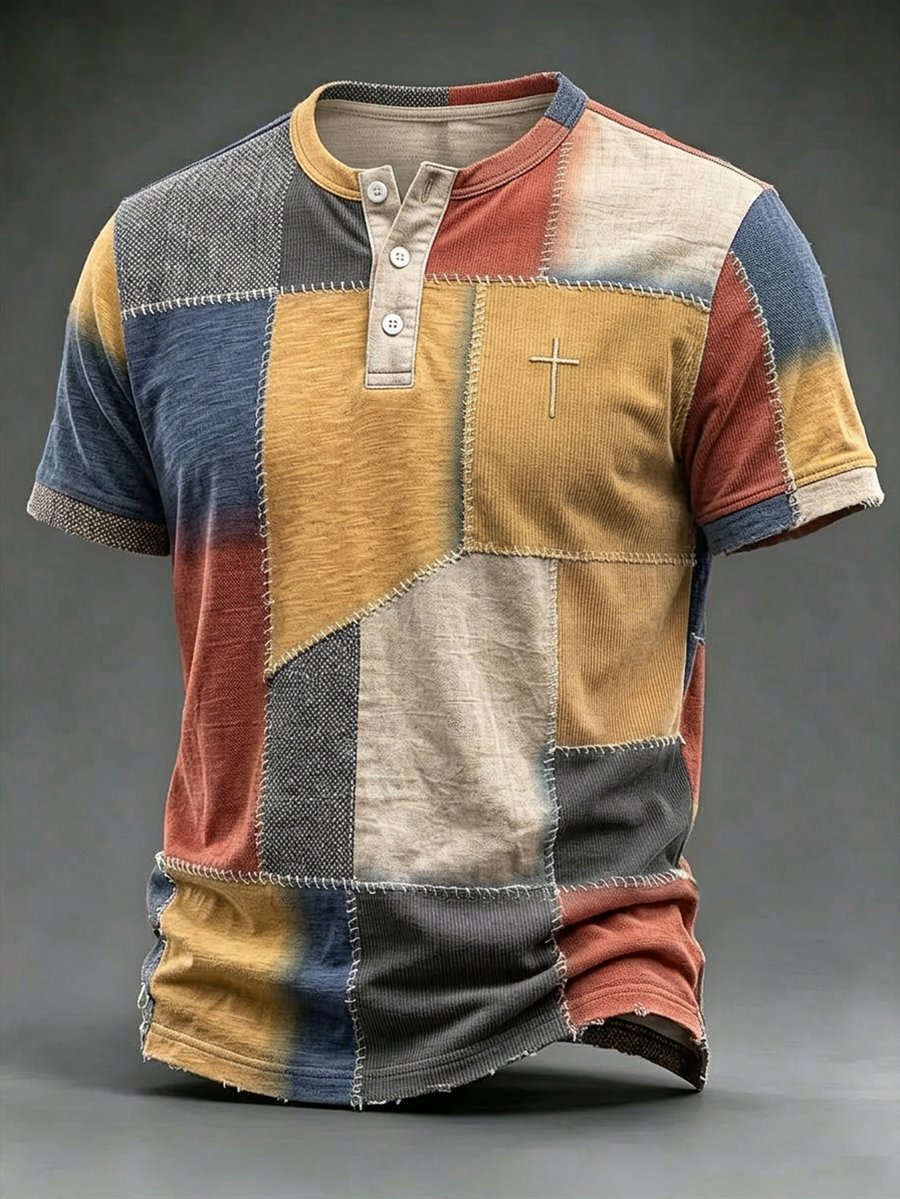 Men's Vintage Faith Henley T-Shirt