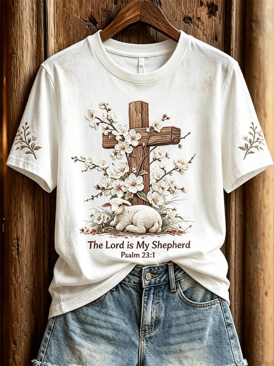 Women's Casual Faith Floral Printed T-Shirt