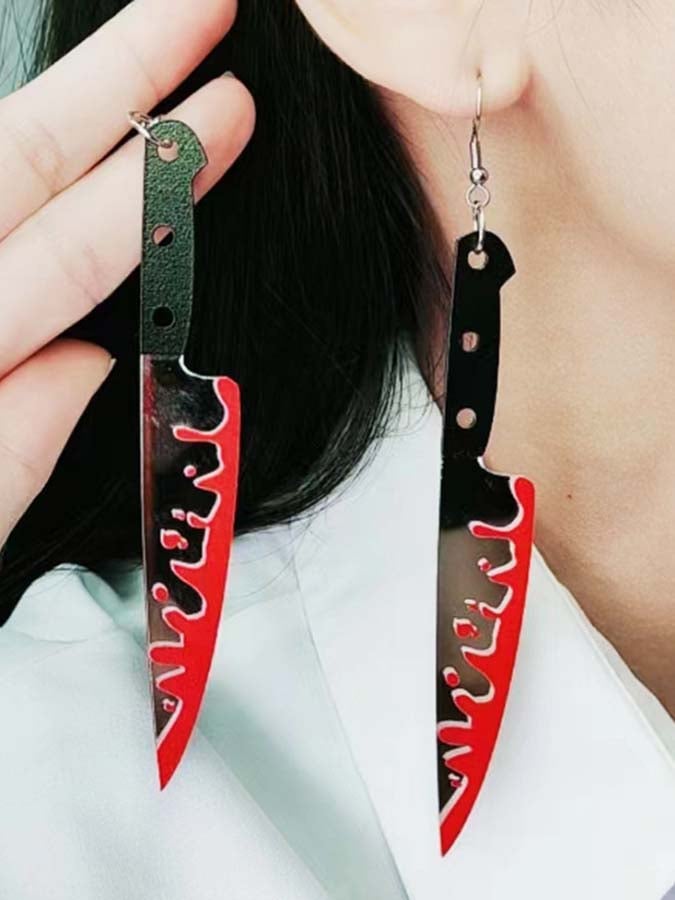 Halloween Knife Skull Ghost Acrylic Earrings