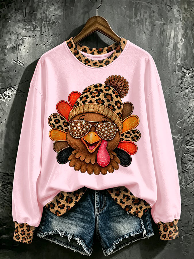 Women's Casual Printed Long-Sleeve Sweatshirt