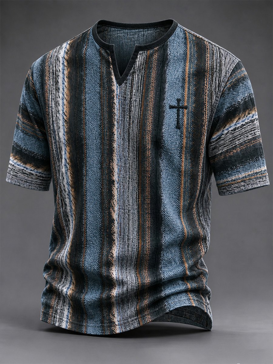 Men's Vintage Faith Faux-Linen T-shirt