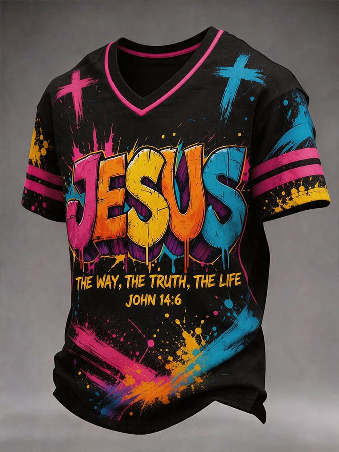 I Am The Way The Truth The Life Men'S Faith Print T-Shirt