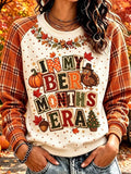 Women's Thanksgiving Art Thankful Printed Sweatshirt