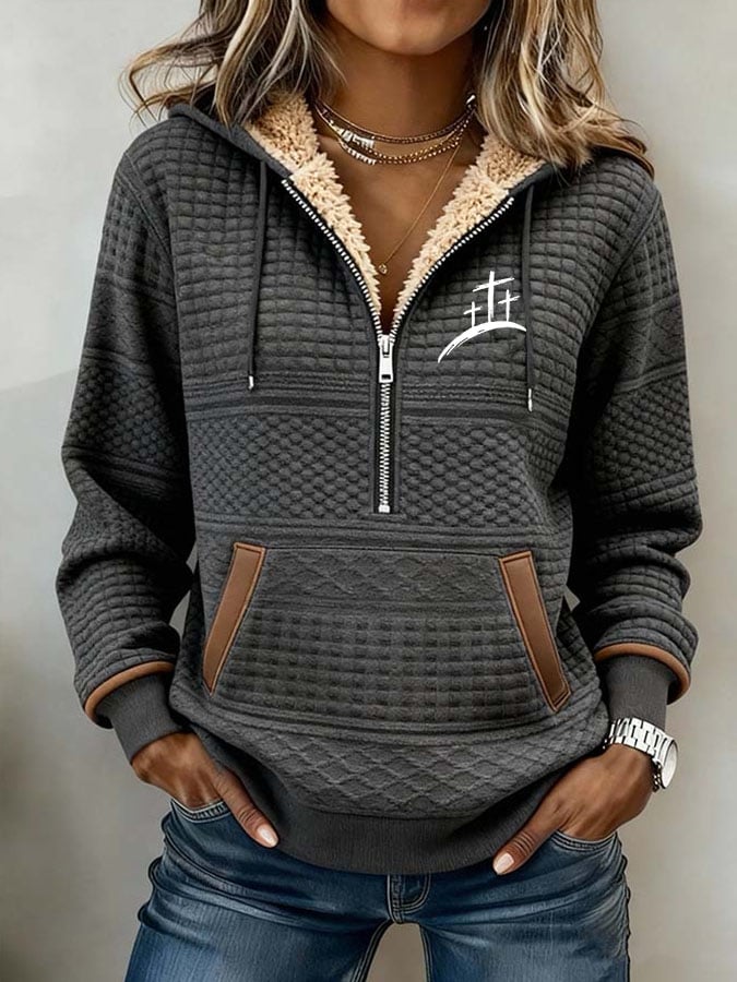 Women's Casual Printed Zipper Sweatshirt