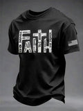 Men's Casual Faith Print T-Shirt