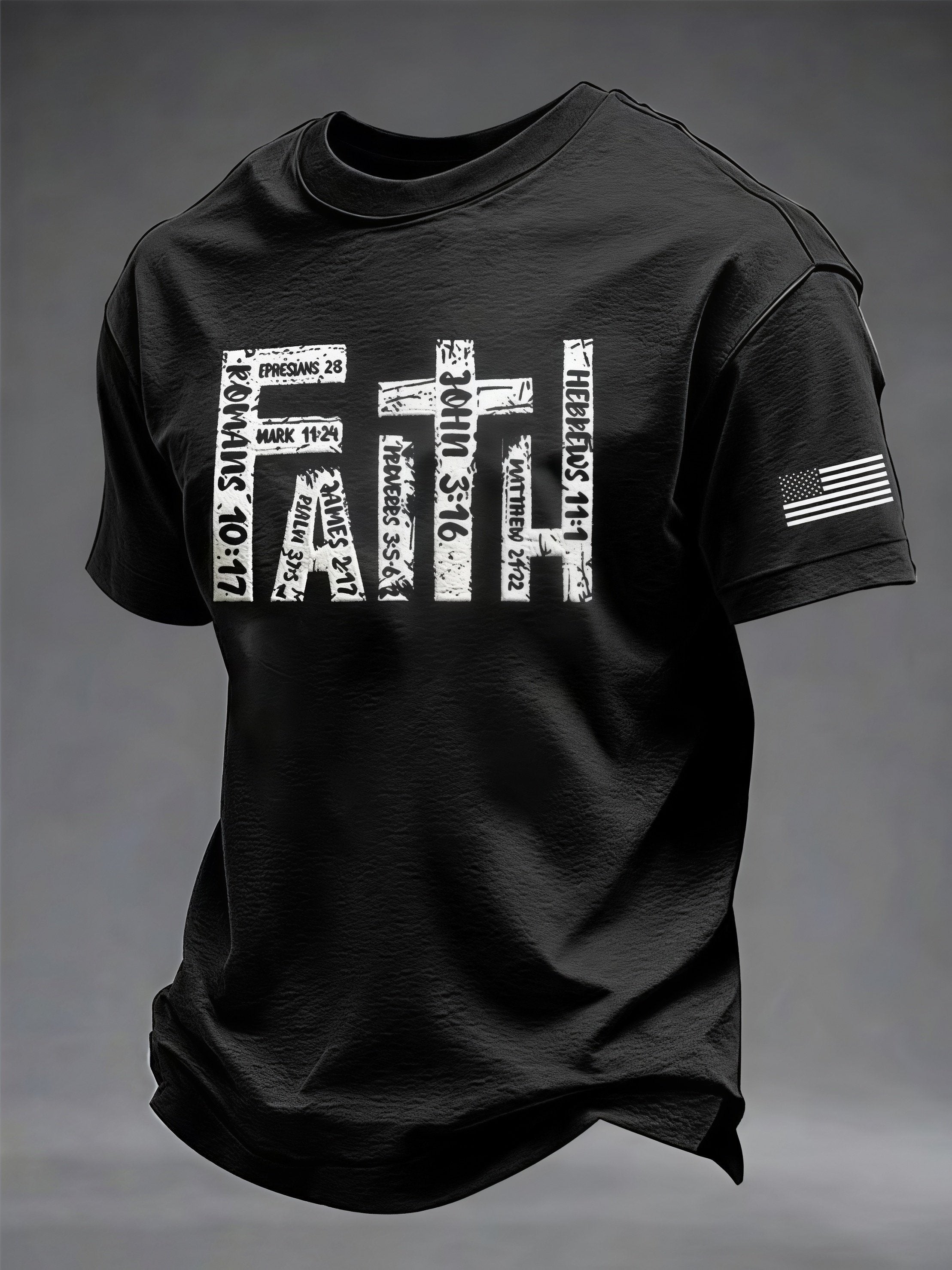 Men's Casual Faith Print T-Shirt