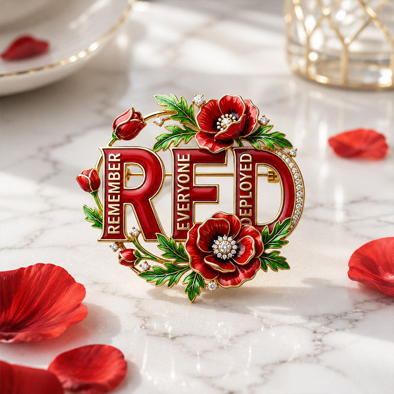 "Tribute and Remembrance" — R.E.D. Exquisite Poppy Wreath Brooch