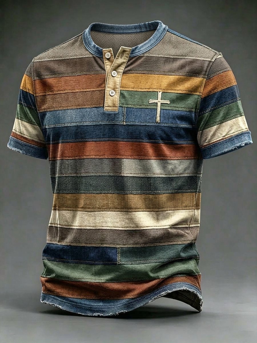 Men's Vintage Faith Henley T-Shirt