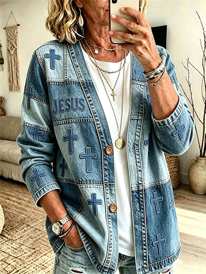 Women's Casual Printed Cardigan