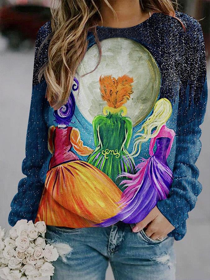 Fashion Abstract Print Long Sleeve Sweatshirt