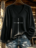 Women's Faith Cross Printing  T-shirt